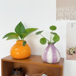 Large Orange Onion Ceramic Small Vase Ornament for Living Room Flower Arrangement Hydroponic Green Radish Green Plant Desktop Decoration with a High-End Feel