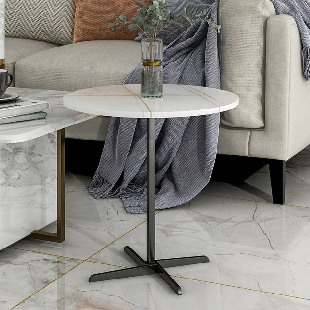 Nordic sofa side table light luxury slate living room small coffee table corner table bedside cabinet simple modern round table