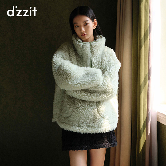 D'zzit レディース グリーン フェイクファーコート - 冬 2021