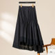 DONEED summer style temperament literary style asymmetric design A-line skirt versatile casual mid-length skirt for women