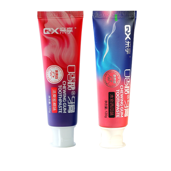 Enjoy personal chewing gum toothpaste to reduce tooth stains, whiten teeth, freshen breath, freshen mouth, and clean teeth