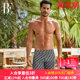 BE van der Ann men's LOGO printed fashionable five-point swimming trunks Lycra fabric high elastic fit sun protection and chlorine resistance