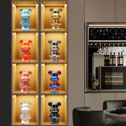 Violent Bear Figurine Home Decor for Living Room, Light Luxury Wine Cabinet, Tv Cabinet Decoration, Jingdezhen Ceramic Housewarming Gift