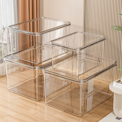 Transparent Storage Box with Lid, Household Large-Capacity Storage Box, Clothes and Toy Organizer, Snack Storage Basket
