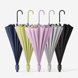 16-Rib Waterproof Long-Handle Umbrella for Women, Dual-Use for Sun and Rain, Straight Pole, Wind-Resistant, Automatic, Large Size, with Cover, Car-Mounted, Double Umbrella for Men