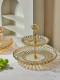 Light Luxury Double-Layer Glass Fruit Plate for Living Room, Home Coffee Table, Snack and Dessert Plate, Afternoon Tea Exquisite Tray, High-End Plate