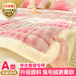 Winter Thickened Rabbit Fur Milk Velvet Mattress Soft Pad Student Dormitory Rental Single Bed Mattress Fleece-Lined Bed Sheet Bed Blanket