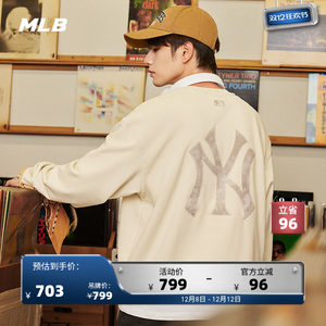 
MLB official men and women couple retro old flower back logo round neck pullover sweatshirt 25 autumn new MTM06