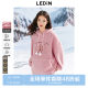 Lecho pink marshmallow hooded sweatshirt for women in winter new cute embroidered velvet sweatshirt loose top