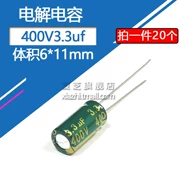 400v3.3uF tụ điện nhôm khối lượng 6*11 linh kiện điện tử plug-in tụ nhôm 3.3 microfarads 400 volt