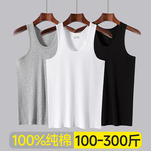 
Pure cotton vest for men wearing summer plus size plus size cotton fitness sweatshirt loose sleeveless vest thin style
