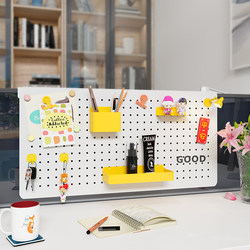 Desktop Pegboard Storage Rack Office Cubicle Screen Partition Hanging No-Drill Miscellaneous Items Stationery Organizer