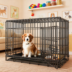 Dog Cage for Indoor Use, Small Dogs with Separate Toilet, Pet Dog Cage for Teddy, Cat Cage, Medium-Sized Dog Cage, Corgi Cage