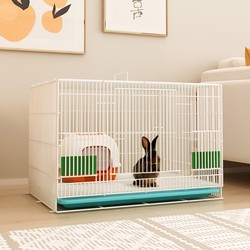 Rabbit Cage for Home Use, Extra Large Indoor Cage with Toilet, Guinea Pig Cage, Automatic Waste Cleaning Pet Cage
