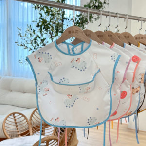 
Summer children's waterproof clothing short-sleeved baby eating bib cartoon large version of rice bag girl kindergarten bib