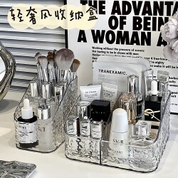 Light Luxury Style Cosmetics Storage Box Desktop Dressing Table Skin Care Product Storage Rack Acrylic Lipstick Makeup Brush Organizer