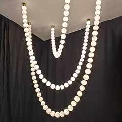 French Modern Minimalist Hotel Lobby Living Room Villa Suspended Chandelier Duplex Spiral Staircase Pearl Necklace Chandelier