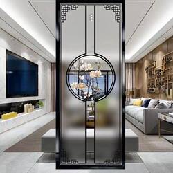 Chinese-Style Art Glass Screen, Living Room Screen Partition, Living Room Entrance Background, Bathroom Corridor Grid Partition