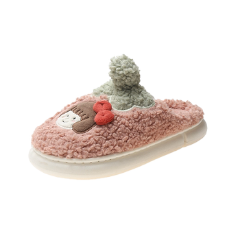 Winter cotton slippers, cartoon couple, cute heel