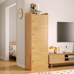 Living Room Tv Cabinet Side Cabinet, Solid Wood Bookshelf, Storage Cabinet, Integrated Storage Cabinet, Tall Narrow Cabinet with Doors, Floor-Standing Bookcase