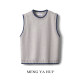 French retro knitted vest for women in spring, autumn and winter, versatile solid color round neck sweater vest with sleeveless top
