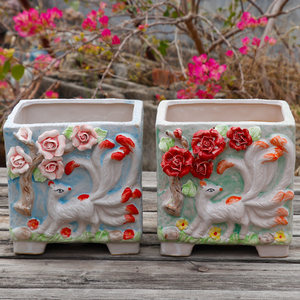 
Cute cartoon animal flowerpot garden decoration