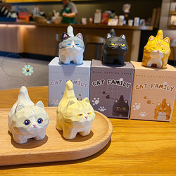 Baimao Wood Carving Standing Cat 2026 New Model Emotional Stability Office Desktop Small Ornament Home Decoration