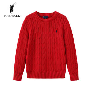 
POLOWALK children's clothing children's red sweater autumn new Paul boys and girls Christmas twist inner sweater