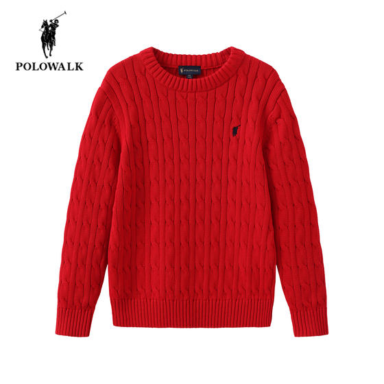 
POLOWALK children's clothing children's red sweater autumn new Paul boys and girls Christmas twist inner sweater