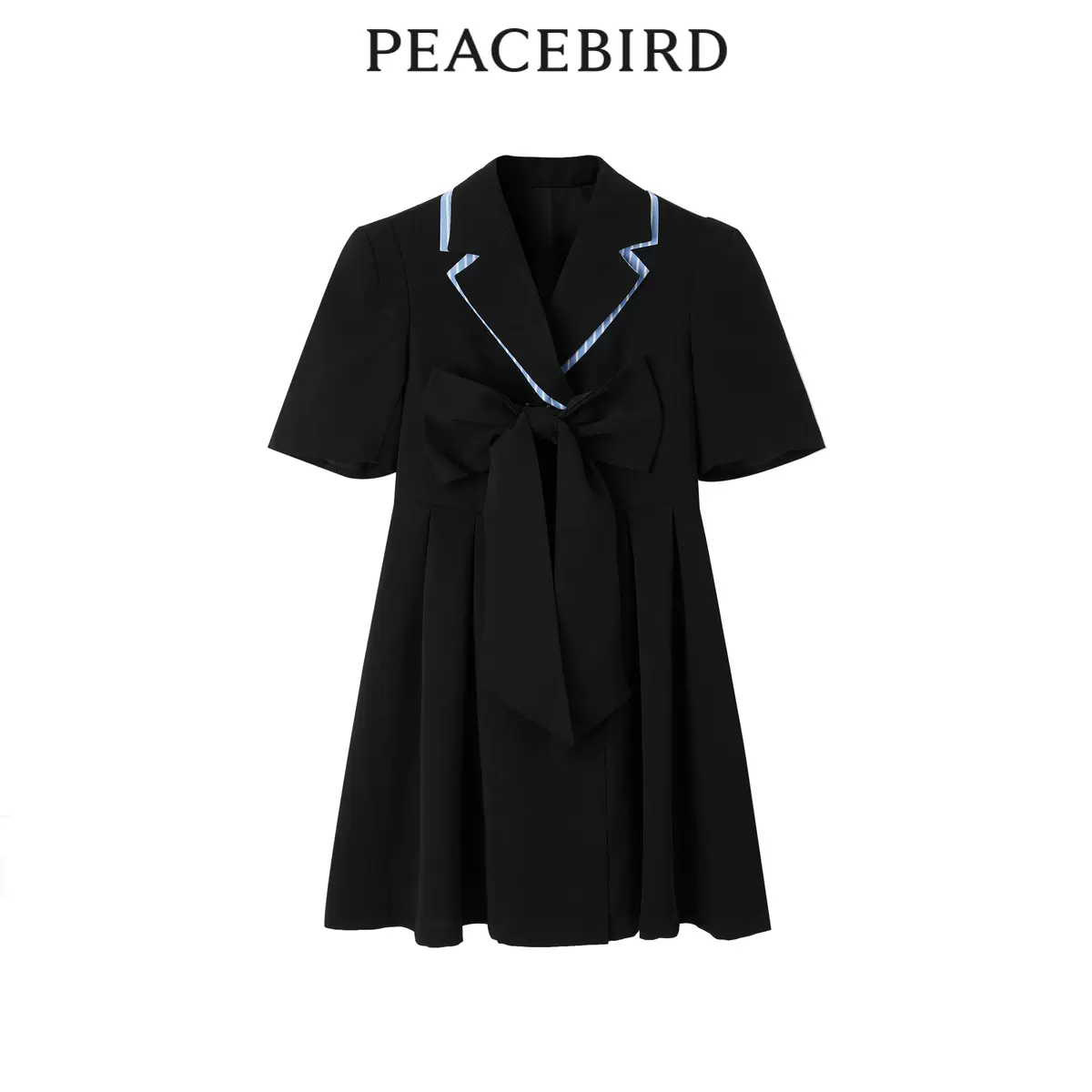 PEACEBIRD 太平鸟 西装式气质拼接连衣裙 双重优惠折后￥134包邮