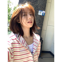 American High Street Style Pink and White Striped Hooded Sweatshirt for Women, Spring and Autumn 2026 New Style, Autumn and Winter Fleece-Lined Korean Style Lazy Jacket