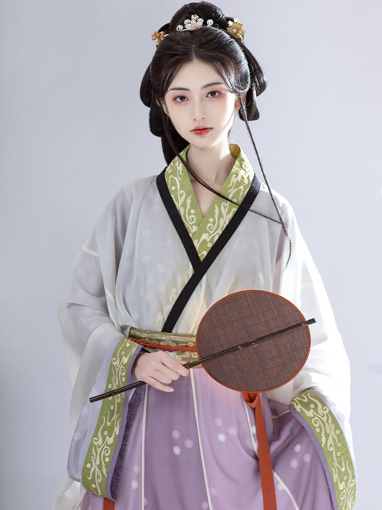 花朝记|静女其姝|晋制传统汉服交领上襦交窬裙复原风春夏秋女装