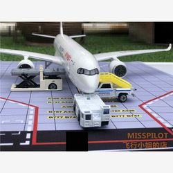 Airport Ground Handling Vehicles, Aircraft Tow Tractors, Passenger Boarding Lifts, Baggage Carts, Tow Trucks, Wheel Loaders Scene