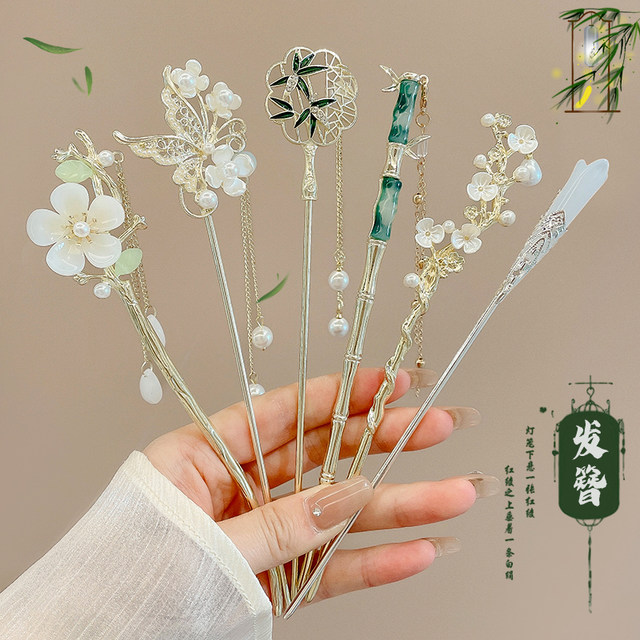 Vintage Women Lantern Light Hair Stick Chinese Ancient Style Glow Pavilion Pendant Hairpin Hanfu Headwear Hair Accessories For Women Girls(E - Foto 10