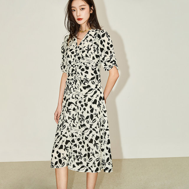 French Floral Dress Women's Summer Dress,Stuuning A-line Long Prom Dress  Y1454