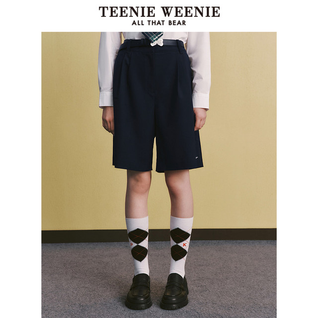 TeenieWeenie Bear Ole Spring Fashionable Academy Style Cropped Pants Loose Korean Style Straight Women
