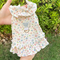 Spring and Summer Floral Suspender Dress Pet Clothing Princess Style Dog and Cat Clothes Bichon Thin Breathable Bichon Pomeranian