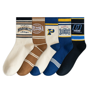 
Socks for men and teenagers pure cotton 100% cotton sweat-absorbent and deodorant boys sports junior high school boys mid-tube trendy socks