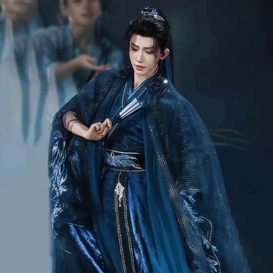 Hanfu for men and women, heavy embroidered large-sleeved shirt, ancient costume, martial arts style, Wei Jin style, film and television, ancient style fairy suit