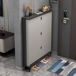 Italian-Style Ultra-Thin Tipping Shoe Cabinet for Home Entrance, 2025 New Popular Model, Integrated Storage for Entryway, Wall-Mounted Shoe Rack