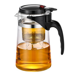 Elegant Cup, Heat-Resistant and Explosion-Proof Glass Teapot, Household Tea Set, One-Touch Filter, Health-Preserving Flower Teapot, Exquisite Cup