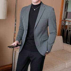 
New men's slim suit casual and versatile Korean version handsome trendy solid color business spring and autumn suit jacket