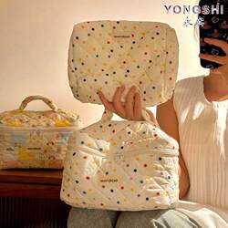 Cute Cream-Style Cosmetic Bag for Women, Portable Large-Capacity 2025 New Travel Storage Bag, Skin Care Product Toiletry Bag
