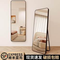 Full-Length Mirror, Floor Mirror, Simple Style for Home Use, Trendy, ins Style, for Female Dormitory Bedroom, Wall-Mounted, High-End Dressing Mirror