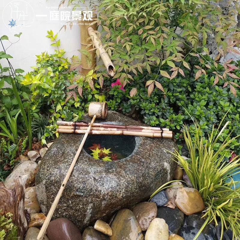 日本の石橋庭の装飾品 - 石板橋