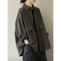 Retro Literary Loose Large Size Long-Sleeved Shirt for Women 2026 Summer New Style Casual and Versatile Shirt Jacket