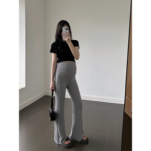 
Pregnant women's micro-flared pants do not tighten the belly during pregnancy, spring and summer thin outer wear spring clothes, new belly-supporting yoga leggings