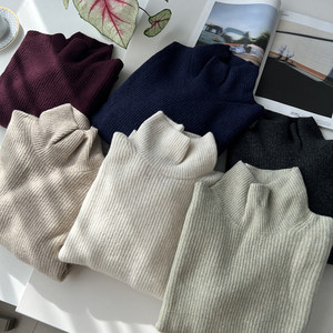 
Kitano U Home! Women's souffle turtleneck sweater loose long-sleeved sweater soft waxy sweater BY69430