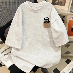 Foreign Trade Export Goods Clearance Clearance ~ Summer Short-Sleeved T-Shirts for Men and Women ins Pure Cotton Men's and Women's Clothing Loose and Versatile