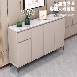 Modern Minimalist Slate Solid Wood Shoe Cabinet for Home Entrance Storage, Living Room Wall-Mounted Partition Entryway Cabinet